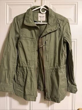 Madewell Olive Green Utility Jacket with Zip Front